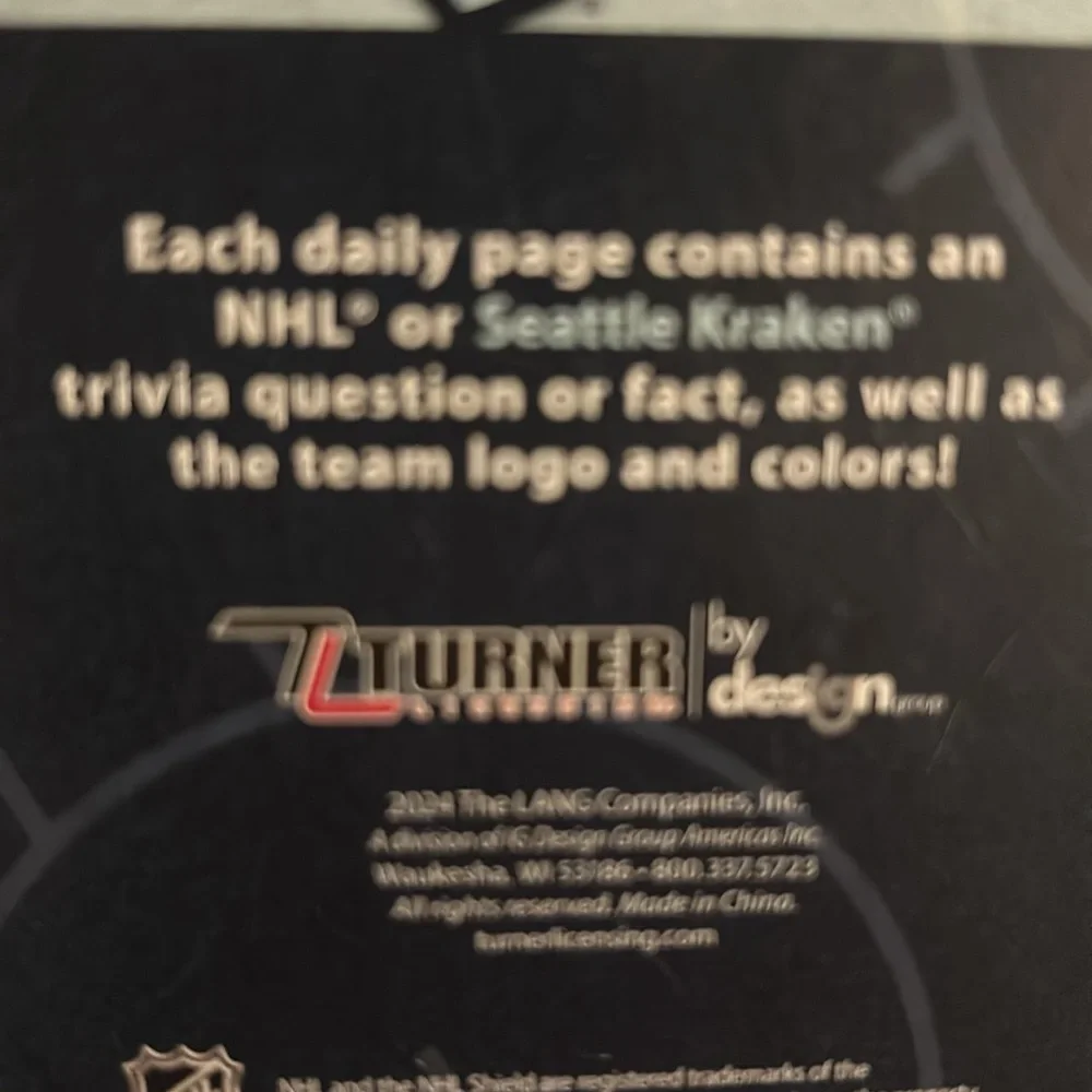 Seattle Kraken 2025 Boxed Daily Desk Calendar Trivia Facts NWOT